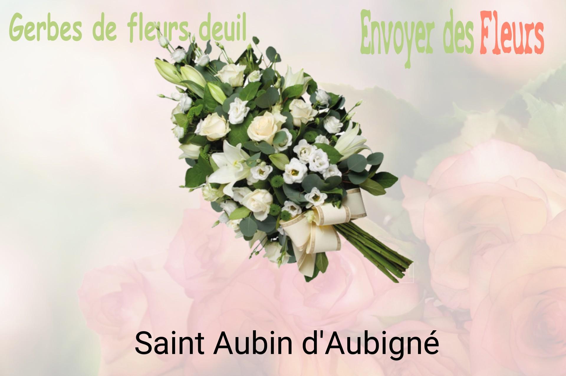 Gerbe de fleurs de deuil livrée à Saint-Aubin-d'Aubigné